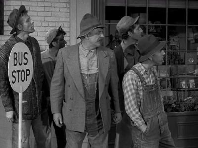 WELL, THE BUS SHOULD BE IN
IN ABOUT FIVE MINUTES. - The Andy Griffith Show