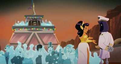 Well, the old scary ferryman gig - Legend of the Three Caballeros