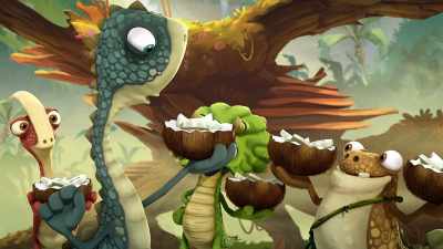 Well, then, let's go have
a First Coconut feast! - Gigantosaurus