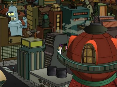 Well, there goes the neighborhood. - Futurama