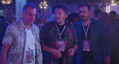 - Well, there's our table.
- She thinks I'm hysterical. - Impractical Jokers: The Movie