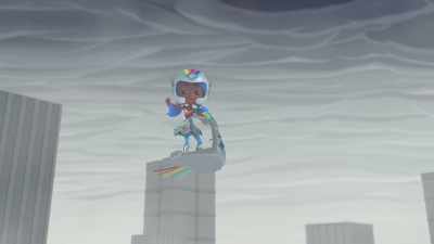 We'll turn that skyscraper
into a beautiful air-cleaning machine. - Rainbow Rangers