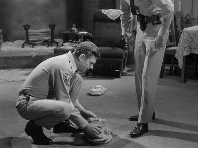 WELL, WE'D BETTER GET THESE...
THESE THINGS OFF THE FLOOR. - The Andy Griffith Show