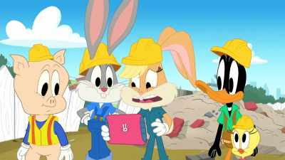 Well, we're trying to make
this smash-proof house for Taz, - Bugs Bunny Builders