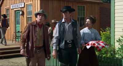 Well, why do these jaspers
always have to hit town at mealtime? - Support Your Local Sheriff!