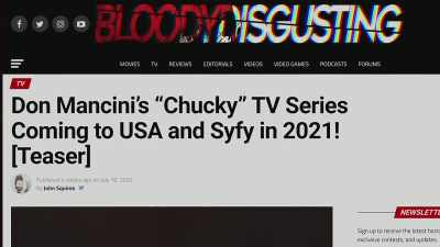 We're going to Toronto to
shoot a TV series called - Living with Chucky