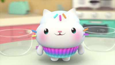 We're gonna make my squishy,
squeezy glow masks. - Gabby's Dollhouse
