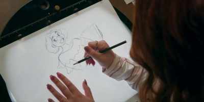We're gonna swoop off
and do her other sleeve - Sketchbook