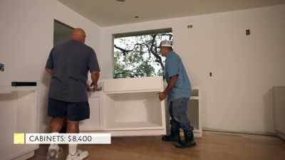 We're installing some
white lower cabinets - Why the Heck Did I Buy This House?