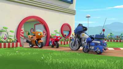 - We're looking after him today.
Isn't that right, Buster? - Ricky Zoom