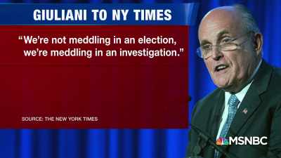 "We're not meddling
in an election, - Giuliani: What Happened to America's Mayor?