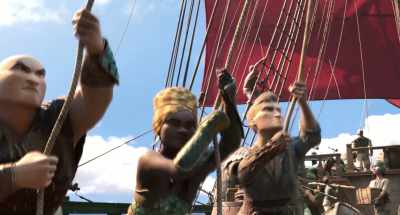 We're ready, Captain.
We'll take that red demon. - The Sea Beast