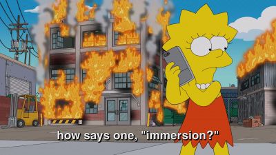 We're trapped!
Someone get help! - The Simpsons