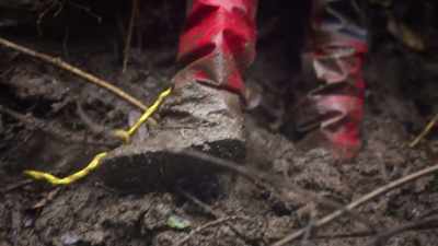 We're trying to keep
our shoes on in knee-deep mud - Edge of the Earth