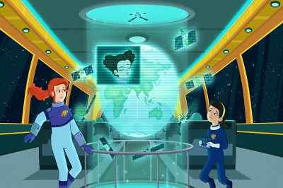 We're working together as navigation
Friz-sats in medium Earth orbit. - The Magic School Bus Rides Again