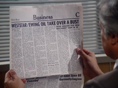 "WestStar/Ewing Oil
take over a bust." - Dallas