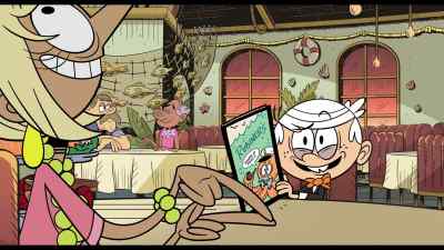 Wet shower, yogurt in
a bowl, old pillows, - No Time to Spy: A Loud House Movie