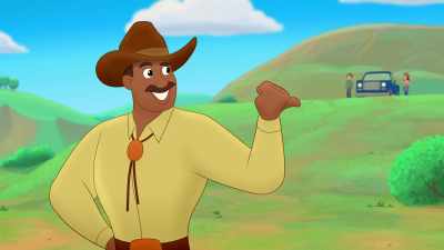 We've been out checking
our fences since last night - Curious George: Go West, Go Wild