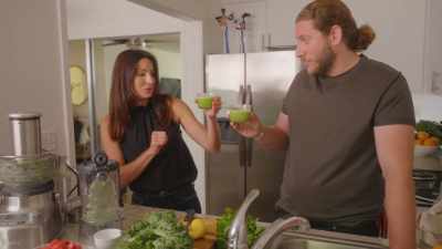 We've got this half fruit,
half vegetable juice. - What Am I Eating? With Zooey Deschanel