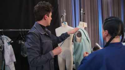 We've made this women's jacket,
and we can put the paint on it - Next in Fashion