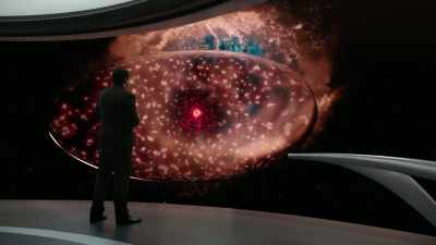 We've tinted our
other hero atom red, - Cosmos: Possible Worlds