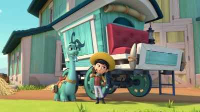 What a cool, sparkly, shiny medical wagon! - Dino Ranch