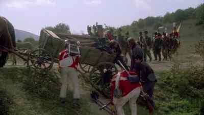 - What are you doing here, then?
- We're off up to t'parallel trenches to dig, sir. - Sharpe's Company