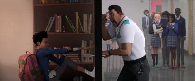 Ow! What are you doing in my office, Morales?! Morales! Open up! Why is this happening? He's got a n - Spider Man: Into the Spider Verse