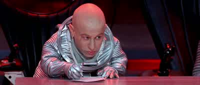 What are you drawinglt's just a goodbye card that's alIlt's sweetDR EVlL Hey back off Get him Get the babyBack off NUMBER TWO Simmer down Simmer down - Austin Powers: The Spy Who Shagged Me