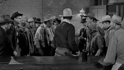 What are you gettin' paid for?
Drag this scum out! - The Man Who Shot Liberty Valance