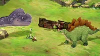 -What did you find?
-A log with stuff inside! - Gigantosaurus