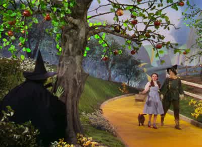 Oh. Apples. Oh, look. Oh. Ouch! What do you think you're doing? We've been walking a long ways and I - The Wizard of Oz