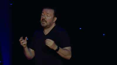 What they do is torture the dogs first. - Ricky Gervais: Humanity