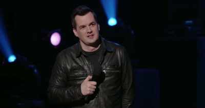 What he does is, he preys on fear.
As soon as he... - Jim Jefferies: Freedumb