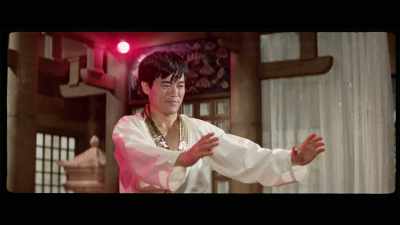 'What follows this is another
silent, humorous exchange, - The Final Game of Death