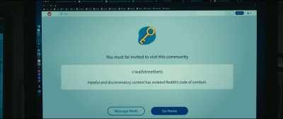 - What?
-"Hateful and discriminatory content." - Dumb Money