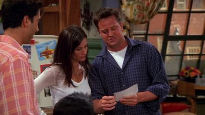What? I proposed to you.
It balances out. - Friends