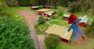 What is this place?
A tiny town run by children? - Woody Woodpecker Goes to Camp