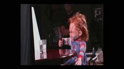 - What? Oh, sorry.
You were saying. - Living with Chucky