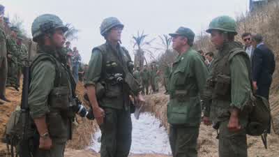 Marine what is that button on your body armorA peace symbol sirWhere did you get it I don't remember sirWhat is that written on your helmetBorn to kill sirYou write born to kill on your helmet and wear a peace buttonWhat's that supposed to be some kind of - Full Metal Jacket