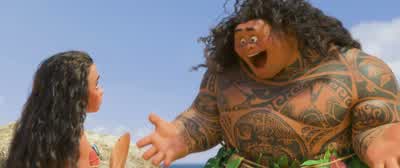 What has two thumbs and pulled up the skyWhen you were waddling yay highThis guyWhen the nights got cold Who stole you fire from down belowYou're looking at him yoOh also I lassoed the sunYou're welcomeTo stretch your days and bring you funAlso I - Moana