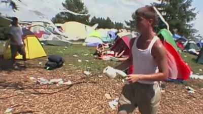What woke me up basically
was someone yelling out, - Woodstock 99: Peace Love and Rage