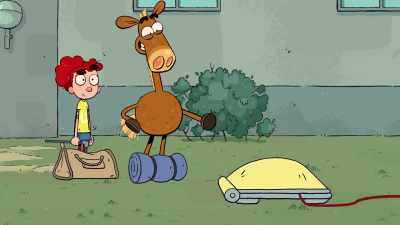 - Whatever it is, it's attached
to that guy over there. - It's Pony