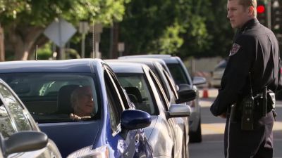 - What's going on?
- We're rerouting traffic for a protest rally-- - Curb Your Enthusiasm
