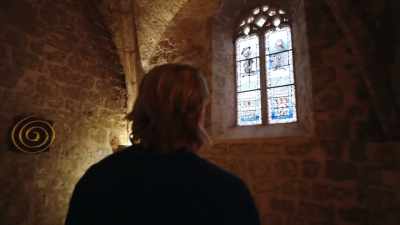 WHAT'S IRONIC ABOUT THIS
IS THE STAINED GLASS WINDOW. - Lost Relics of the Knights Templar