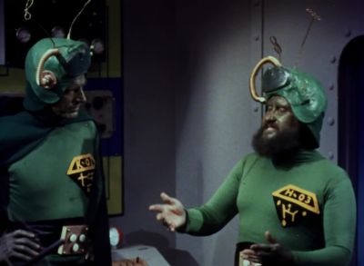 What's soft and round and you put it on a stick - Santa Claus Conquers the Martians