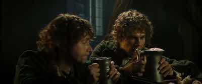 What's thatThis my friend is a pintIt comes in pintsI'm getting one You got a half already - The Lord of the Rings: The Fellowship of the Ring