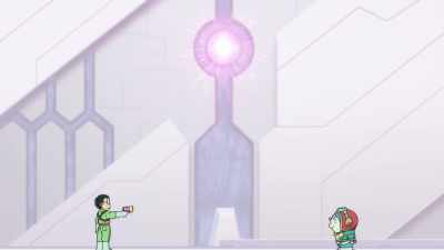 What's wrong?
Why isn't Neo Paradapian Light working on him?! - Doraemon the Movie: Nobita's Sky Utopia