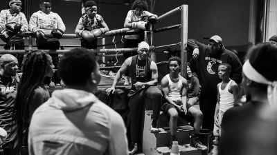 When a coach is giving
a pep talk or he hugs a kid. - A Choice of Weapons: Inspired by Gordon Parks