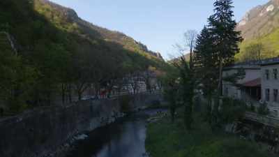When you get closer,
you see that the town is split
between the two river banks. - Mysteries of the Abandoned